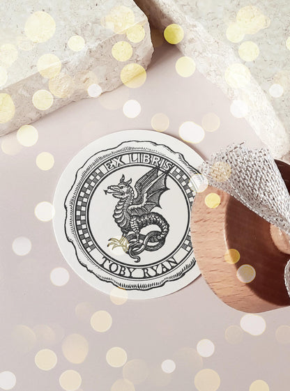 PERSONALIZED EX LIBRIS STAMP - Dragon