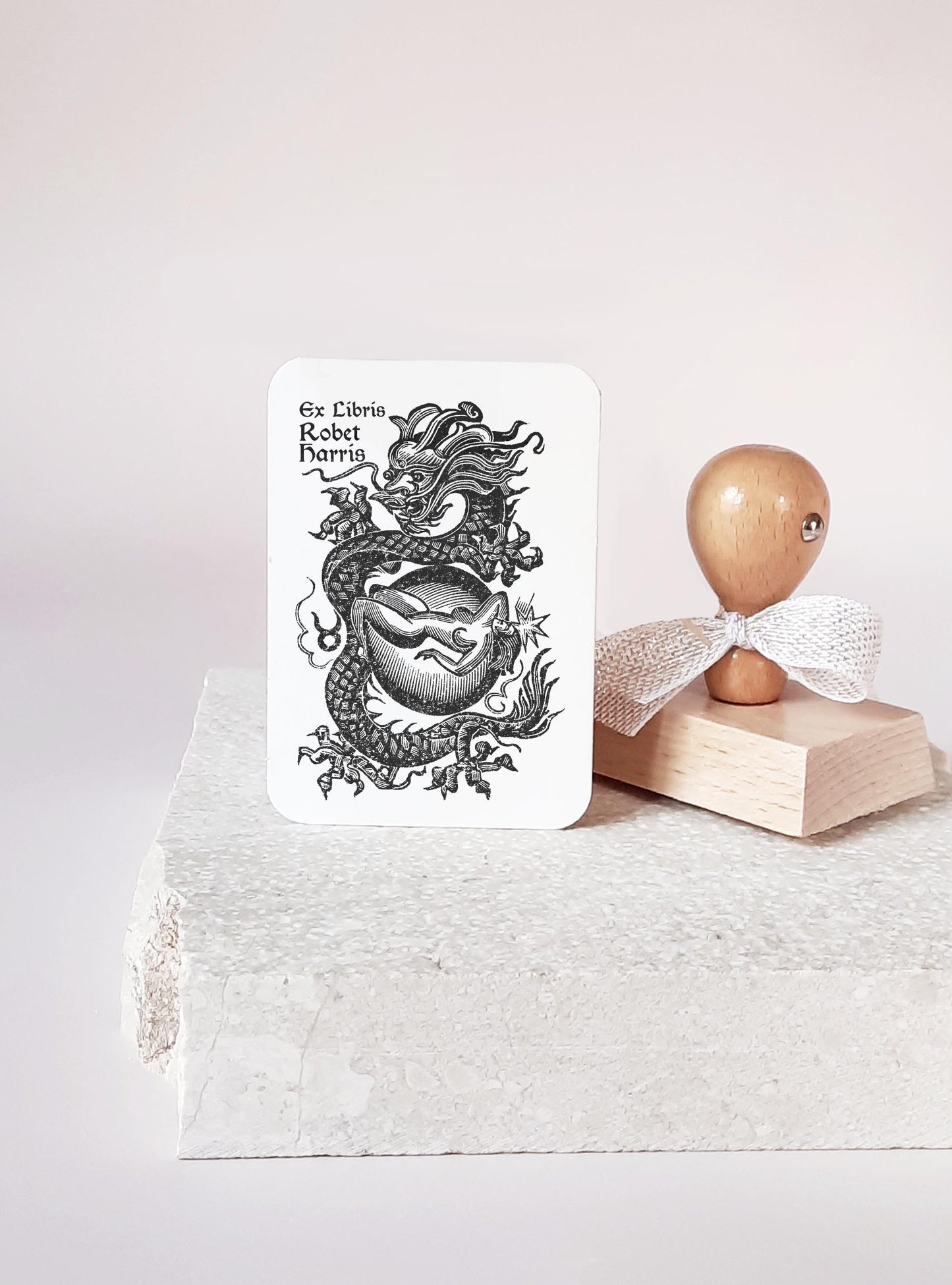 PERSONALIZED EX LIBRIS STAMP - Dragon