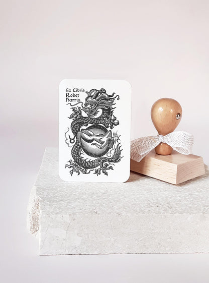 PERSONALIZED EX LIBRIS STAMP - Dragon