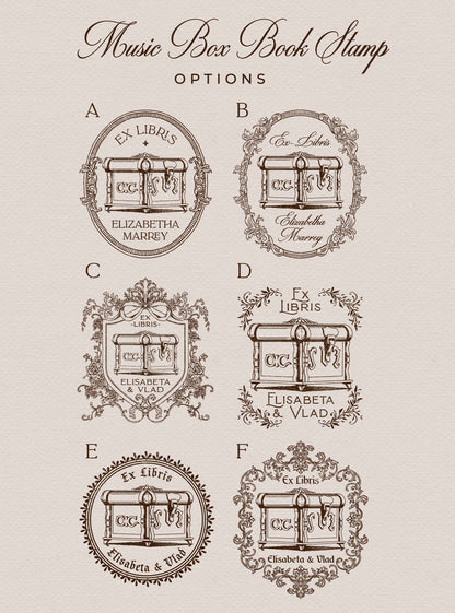 PERSONALIZED EX LIBRIS STAMP - Music Box