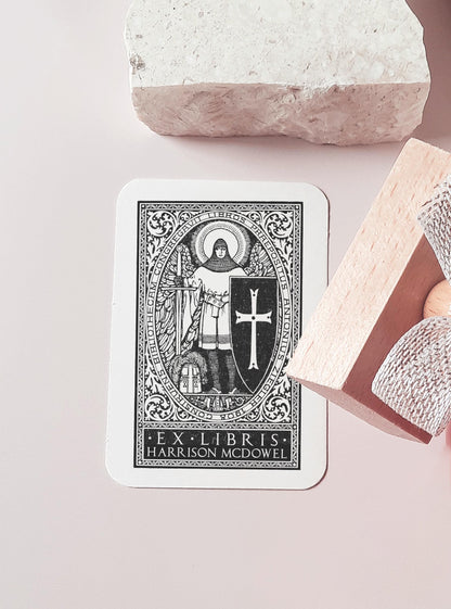 PERSONALIZED EX LIBRIS STAMP - Knight