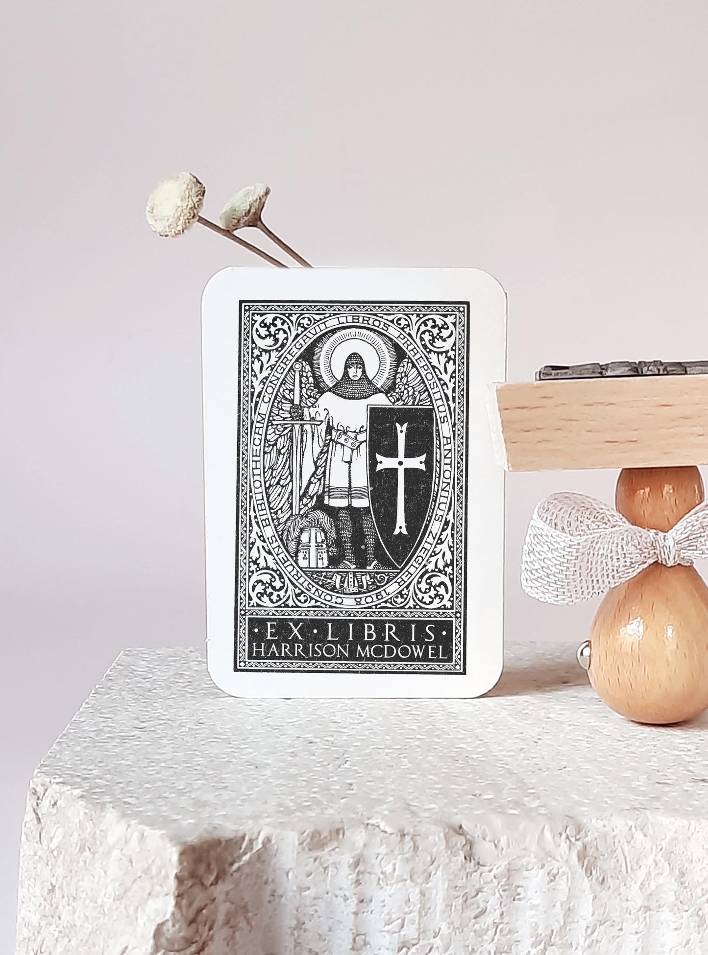 PERSONALIZED EX LIBRIS STAMP - Knight