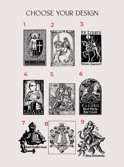 PERSONALIZED EX LIBRIS STAMP - Knight
