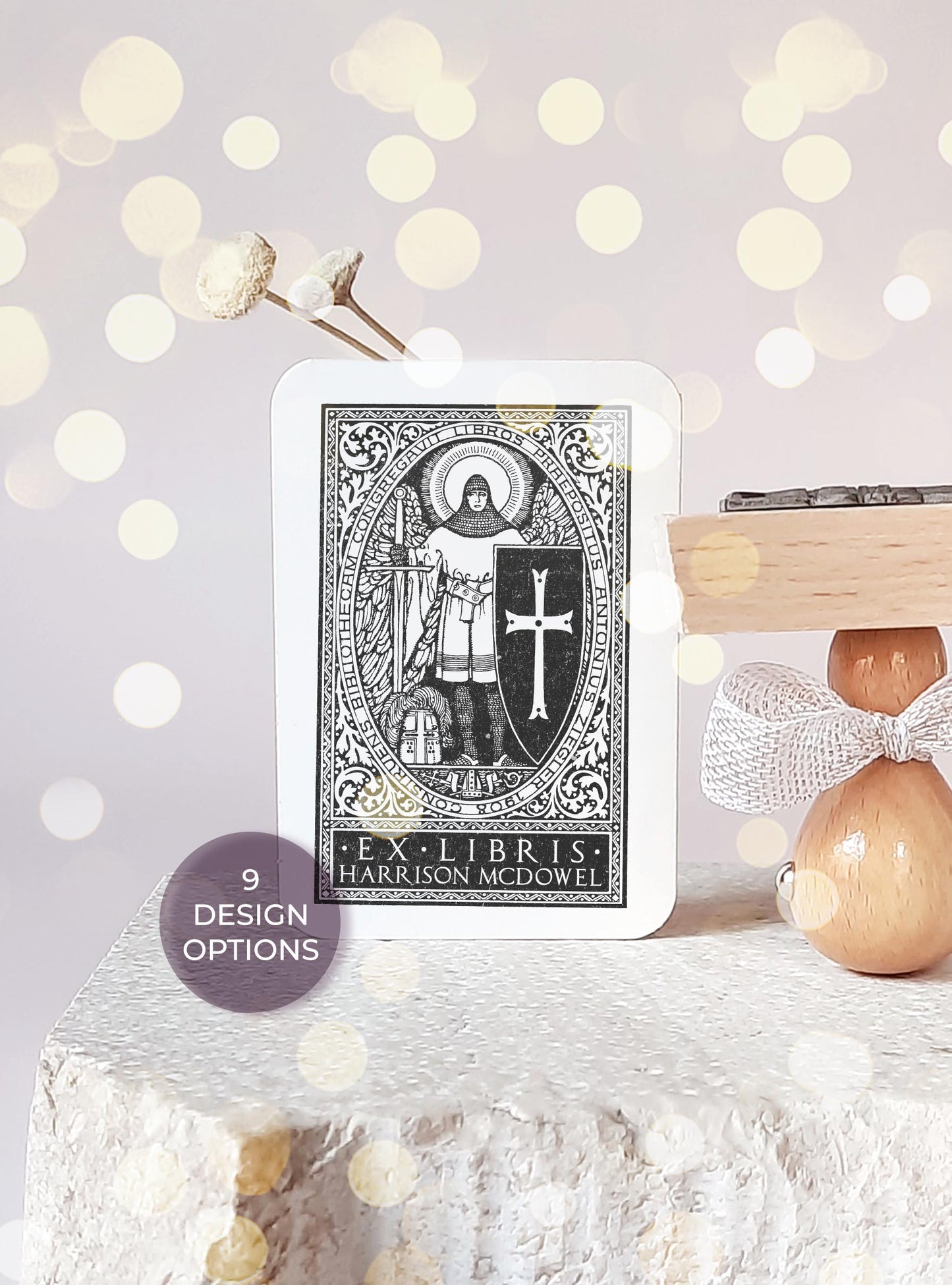 PERSONALIZED EX LIBRIS STAMP - Knight