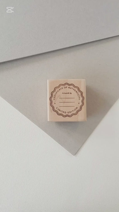 CERTIFICATE OF AUTHENTICITY STAMP — Add Your Name or Short Text
